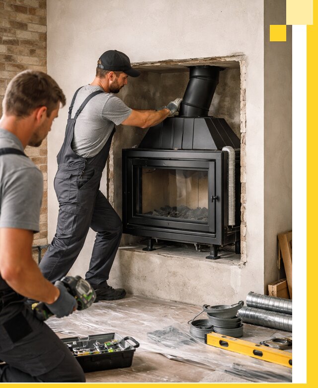 Установка каминных топок в Ногинске: монтаж, подключение