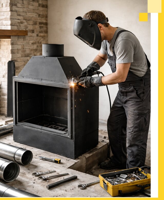 Продажа и установка металлических каминов в Ногинске под ключ