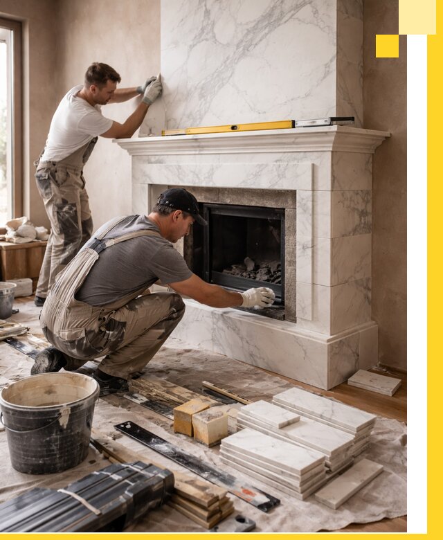 Отделка каминов в Ногинске качественные облицовочные работы