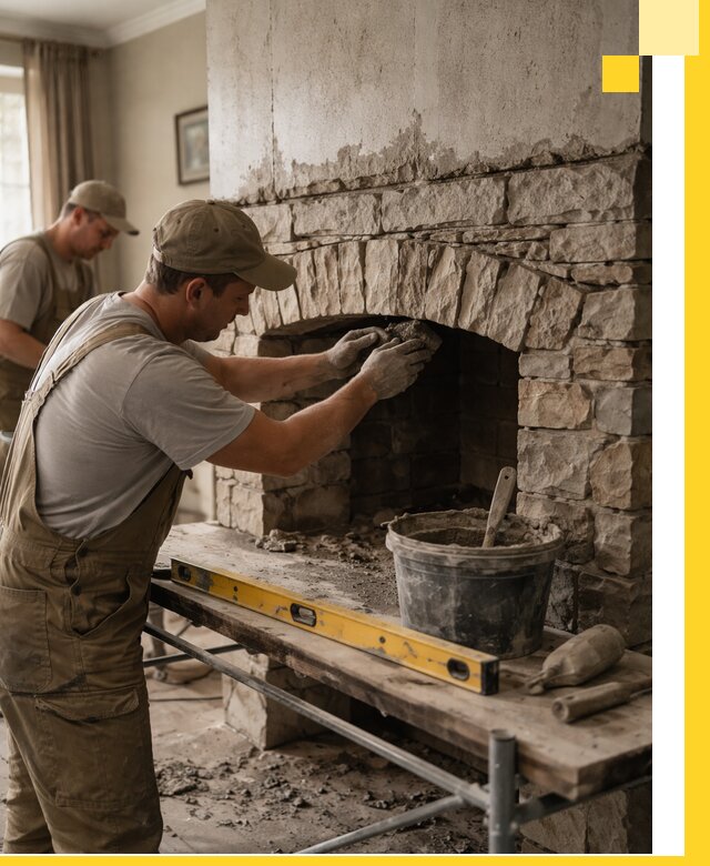 Изготовление каминов под ключ в Ногинске, монтаж и отделка