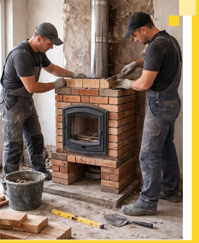 Монтаж печи камина под ключ в Ногинске с гарантией и пусконаладкой