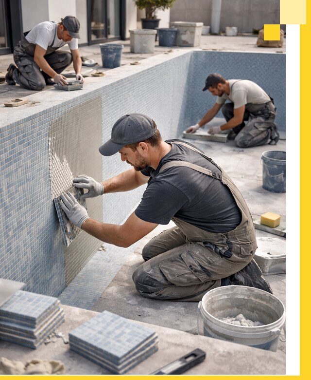 Облицовка бассейнов в Ногинске плитка мозаика гидроизоляция