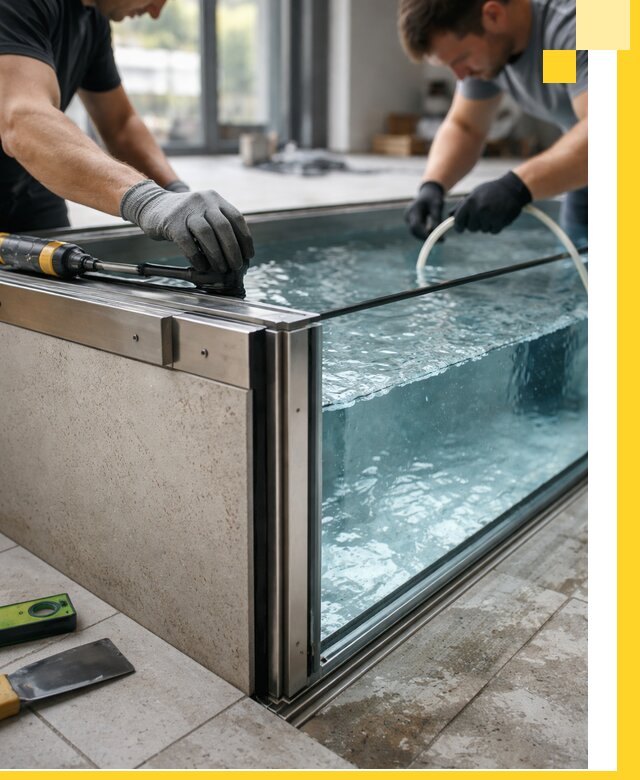 Проектирование и монтаж стеклянных бассейнов в Ногинске