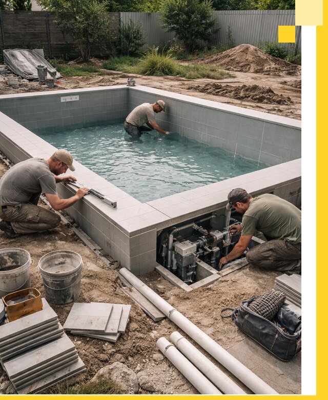 Строительство и монтаж бассейнов для дачи под ключ в Ногинске