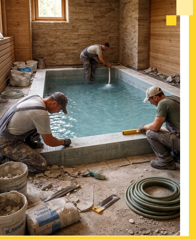 Проектирование и строительство бассейнов для бани в Ногинске