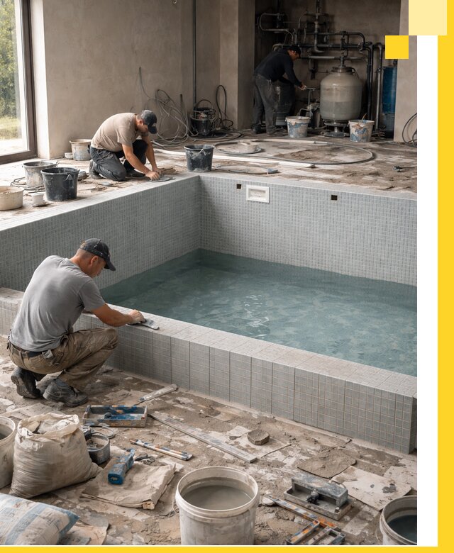 Строительство и монтаж бассейнов в помещении в Ногинске