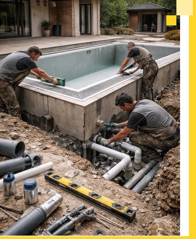 Строительство переливных бассейнов в Ногинске под ключ