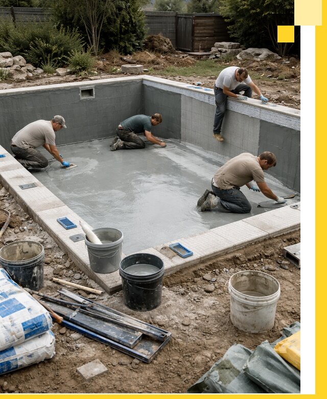 Изготовление и монтаж чаши бассейна под ключ в Ногинске