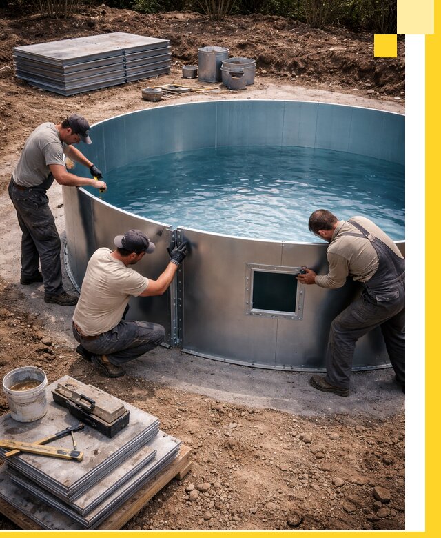 Круглые бассейны под ключ в Ногинске проектирование и монтаж