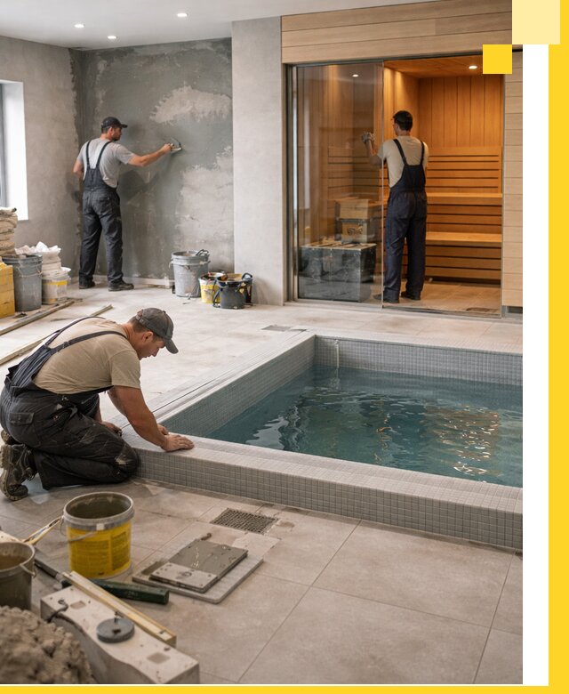 Проектирование и строительство сауны с бассейном в Ногинске