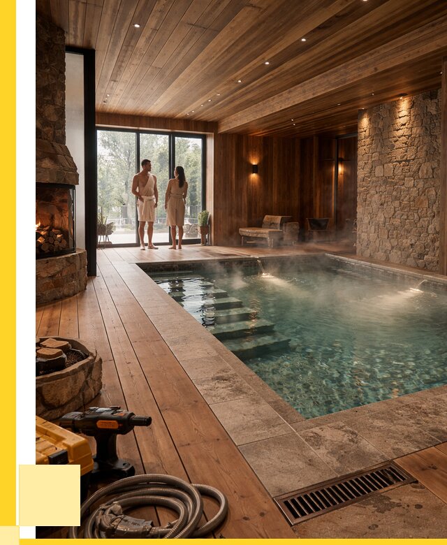 Проекты бань с бассейном под ключ в Ногинске от 75983 р., ЭриданНгн