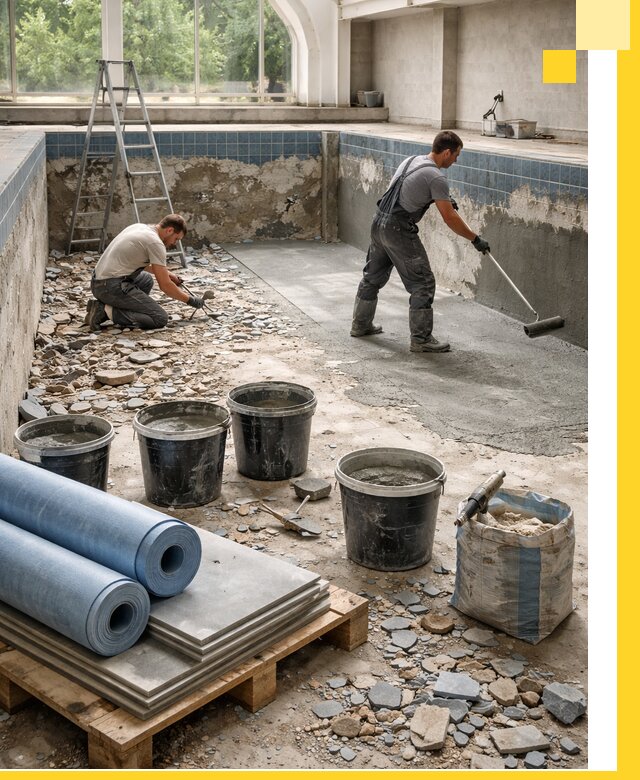 Реконструкция бассейнов в Ногинске: ремонт, гидроизоляция