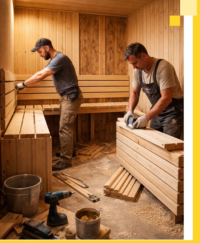 Профессиональный комплексный ремонт саун под ключ в Ногинске