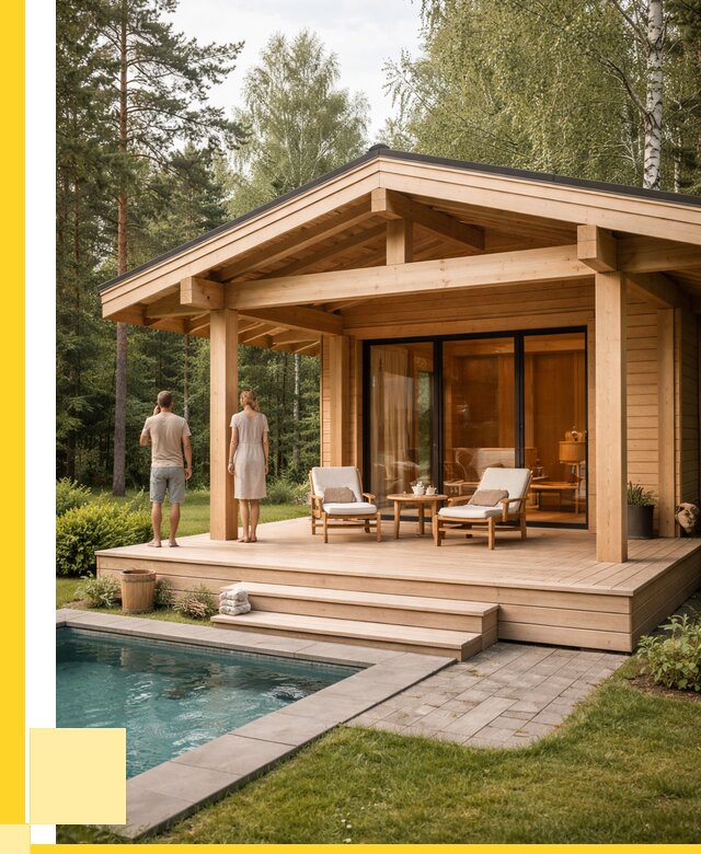 Бани с террасой под ключ в Ногинске от 607860 р. | ЭриданНгн