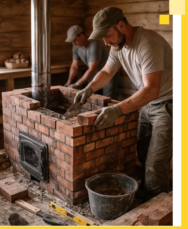 Кирпичные печи для бани под ключ в Ногинске, проект и монтаж