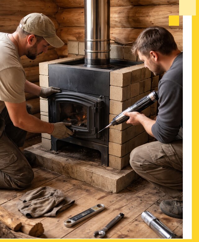 Монтаж и установка печи в бане под ключ с гарантией в Ногинске