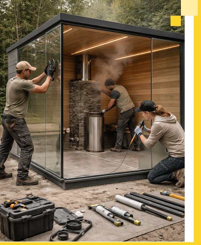 Проектирование и строительство стеклянных бань в Ногинске